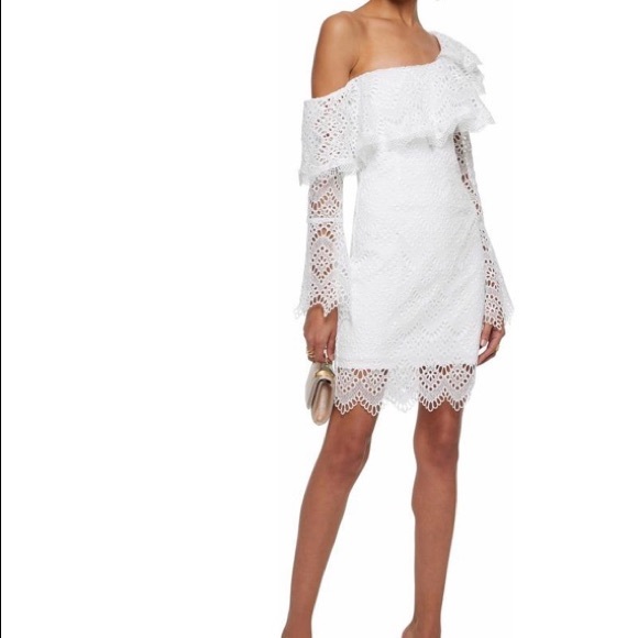 Nicholas one shoulder ruffled lace dress - Picture 3 of 7